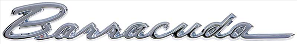 Picture of 1968 Plymouth Barracuda Script Fender Emblem - All-Chrome Finish for Classic Restoration