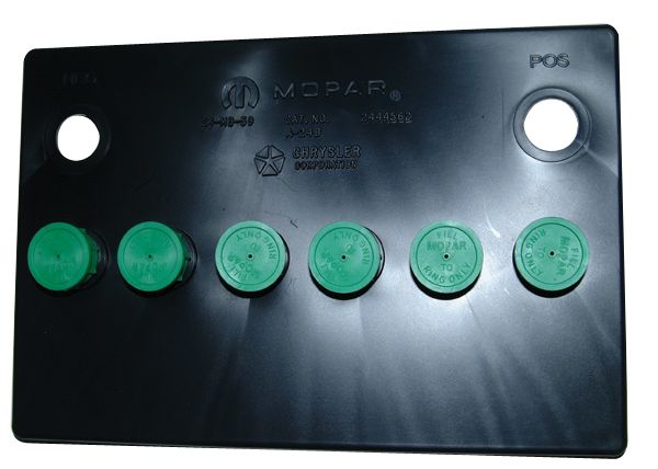 Picture of Group 24 Battery Cover with Green Caps - Fits 1966-1974 Chrysler Models
