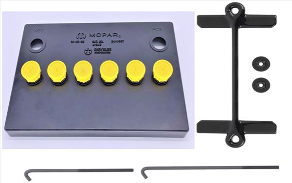 Picture of 1970-1971 Mopar B-Body Battery Topper with Yellow Caps & Battery Strap - Authentic OEM Reproduction