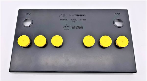 Picture of Group 27 Battery Topper with Yellow Caps - Fits 1966-1974 Chrysler Models