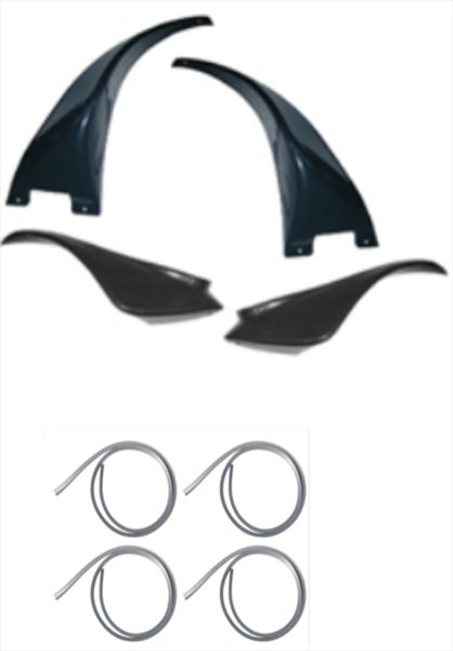 Picture of 1970-1978 Wheel Flare Spoiler Set - Factory-Style Plastic with Silver Welting (Includes 2.5' of Welting per Spoiler)