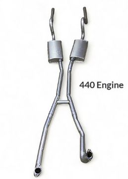 Show details for 1968-1969 B-Body Roadrunner GTX Charger 383 426 440 Engine Dual Exhaust System Picture of 1968-1969 B-Body Roadrunner GTX Charger 383 426 440 Engine Dual Exhaust System