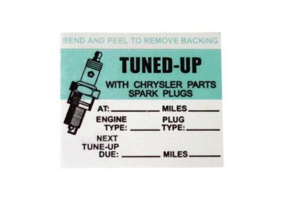 Picture of Mopar Restoration Tune Up Sticker for A/B/C/E Body up to late 1972-early 1973 