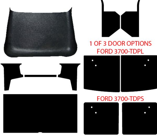 Picture of 1937 Ford Truck AcoustiTrunk Interior Kit by QuietRide Solutions - Leather Grain ABS Headliner, Quarter Panels, Door Panels, Cowl Panels, Rear Cab Cover