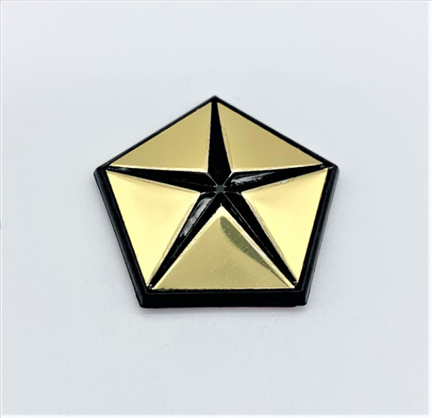 Picture of 1967-Present Mopar Gold Pentastar Emblem - Adhesive Backed, Passenger Side Fender Badge