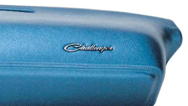 Picture of 1970 Dodge Challenger Dash Pad Emblem - OEM-Style with 5 Mounting Pegs for Authentic Fit