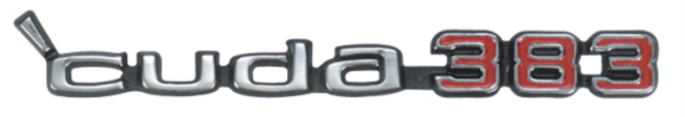 Picture of 1970-1971 Plymouth Barracuda 'Cuda 383 Shaker Hood Scoop Emblem - 3-Pin Mount, Includes Hardware