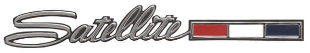 Picture of 1966 Plymouth Satellite Rear Seat & Trunk Lid Emblem - Features Tri-Color Bar for Authentic Look
