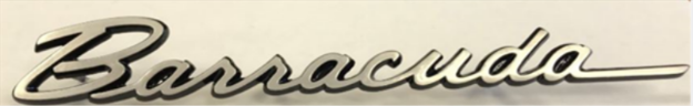 Picture of 1968 Plymouth Barracuda Trunk Lid Emblem - Brushed Finish with Black Edges, 3-Pin Mount for OEM-Style Fit