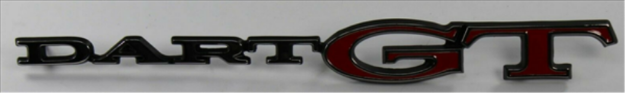 Picture of 1969 Dodge Dart GT Quarter Panel Emblem - Chrome Dart with Red GT, Includes Mounting Hardware