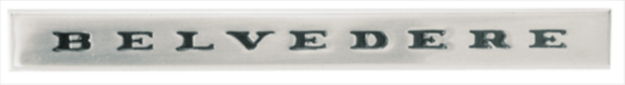 Picture of 1967 Plymouth GTX & Belvedere Fender Emblem - Brushed Face with Black Satin Letters & Polished Chrome Sides (2582115)