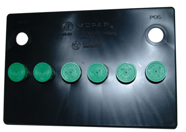 Picture of Group 24 Battery Cover with Green Caps - Fits 1966-1974 Chrysler Models