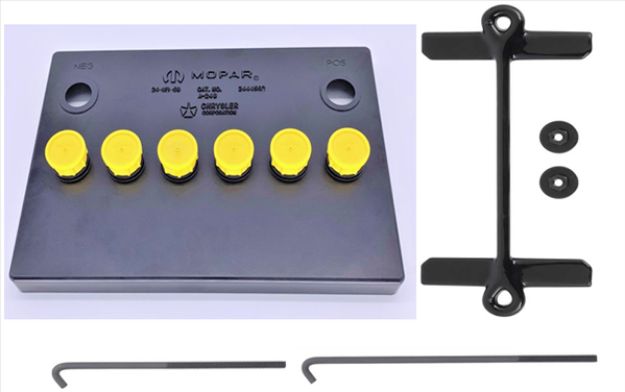 Picture of 1970-1971 Mopar B-Body Battery Topper with Yellow Caps & Battery Strap - Authentic OEM Reproduction