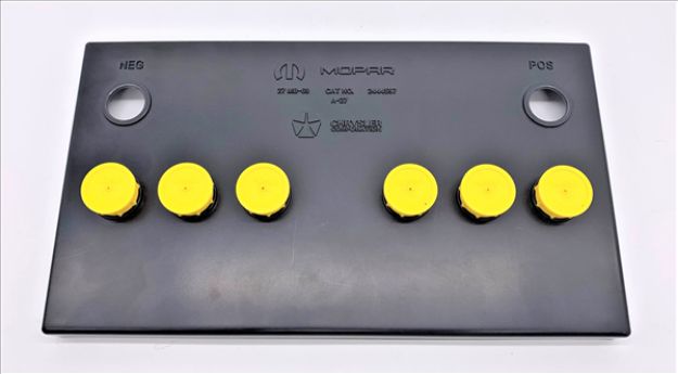 Picture of Group 27 Battery Topper with Yellow Caps - Fits 1966-1974 Chrysler Models