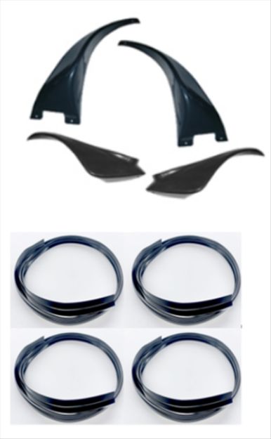Picture of 1970-1978 Black Wheel Flare Spoiler Set - Factory-Style Plastic with Gloss Black Welting