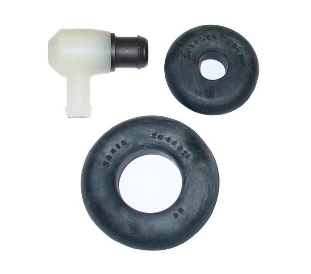 Picture of 1970-74 Mopar Small Block PCV Valve (White Plastic Top, No Ribs) - Includes PCV Grommet & Breather Grommet