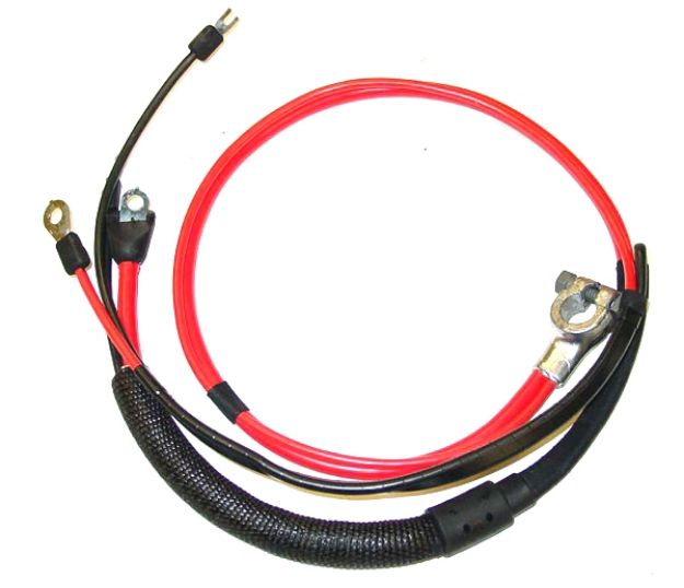 Picture of 1966-67 Mopar B-Body Small Block Positive Battery Cable with Split Starter Lug & Heat Sheath Direct Fit Replacement