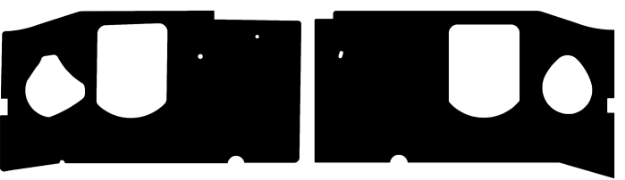 Picture of 1961-1964 Ford Econoline Truck QuietRide Firewall Insulator Panel A & C - Flat ABS Leather with Fiberglass, Heat & Sound Barrier