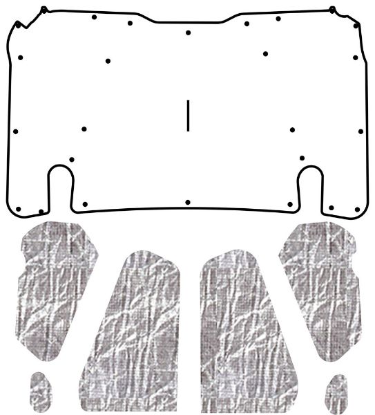 Picture of 1983-1988 Ford Ranger Under Hood AcoustiHood Kit by QuietRide Solutions - Includes Heatshield Panels, Mounting Pins, Adhesive, and Installation Instructions