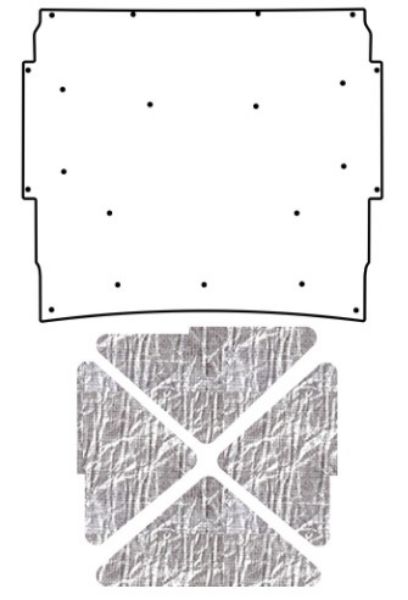 Picture of 1966-67 Chevrolet Nova AcoustiHood Cover Kit by QuietRide Solutions - Includes Heatshield Panels, Mounting Pins, Adhesive, Seam Tape, and Instructions