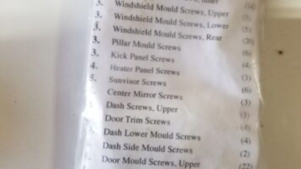 Picture of 1963 Chrysler New Yorker Vans Auto Interior Screw Kit