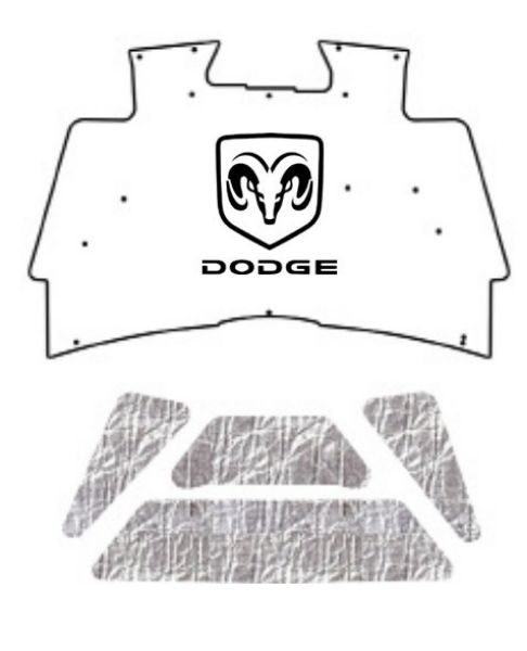 Picture of 2002-2008 Dodge 1500 Under Hood Cover by QuietRide Solutions - AcoustiHood with Dodge Logo And Script