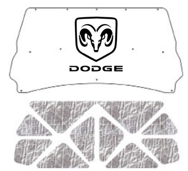 Picture of 1994-2001 Dodge Truck 1500 With Dodge Logo and Script AcoustiHood Under Hood Cover by QuietRide Solutions with Heatshield Panels