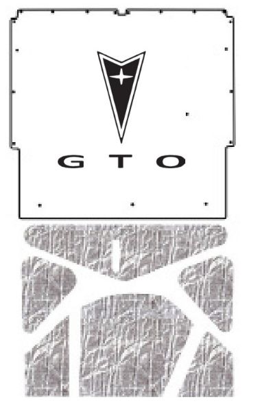 Picture of 1965-66 Pontiac A-Body With Pontiac Logo And GTO Script QuietRide AcoustiHood Cover Kit with HeatShield Insulation Panels