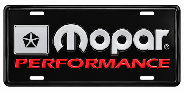Picture of Mopar Performance License Plate Retro Style Black