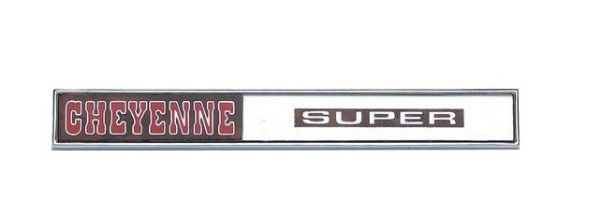 Picture of 1972 Chevrolet GMC Truck Glove Box Door Emblem, “Cheyenne Super”, Sold as Each