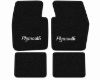 Illustration of 1970-1973 Plymouth Cuda Loop Floor Mats with Embroidered Logos - 4 Piece with #243 Plymouth