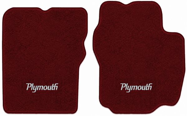 Picture of 1984-1995 Plymouth Voyager Floor Mats, Cutpile Carpet with Embroidered Logos, Front Row - 2 Piece