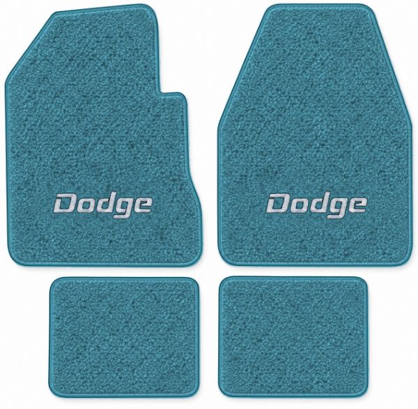 Picture of 1969 Dodge Charger Daytona 4spd Floor Mats, Loop Carpet with Embroidered Logos - 4 Piece