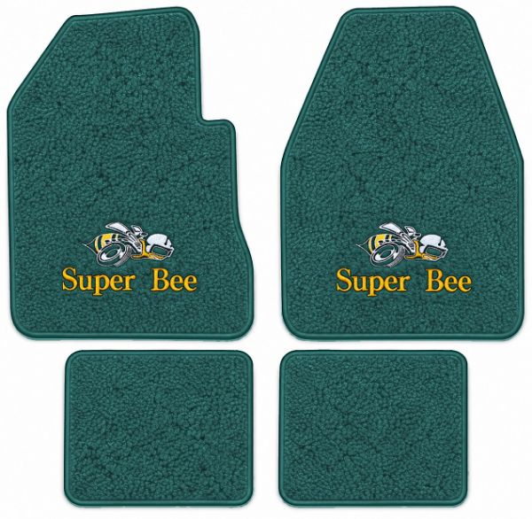 Picture of 1968-1970 Dodge Coronet Super Bee 2DR 4spd Floor Mats, Loop Carpet with Embroidered Logos - 4 Piece