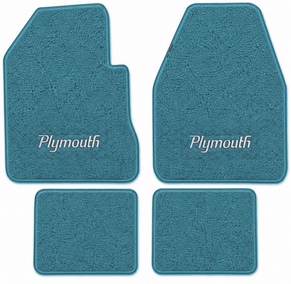 Picture of 1970 Plymouth Superbird 4spd Floor Mats, Loop Carpet with Embroidered Logos - 4 Piece