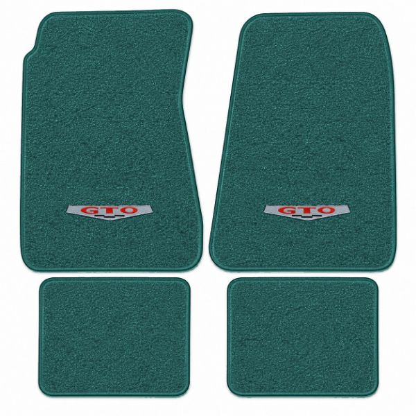 Picture of 1968-1972 Pontiac GTO 4spd Floor Mats, Loop Carpet with Embroidered Logos - 4 Piece