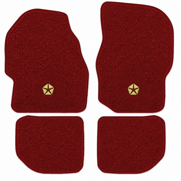 Picture of 1978-1981 Chrysler Town & Country Floor Mats, Cutpile Carpet with Embroidered Logos - 4 Piece