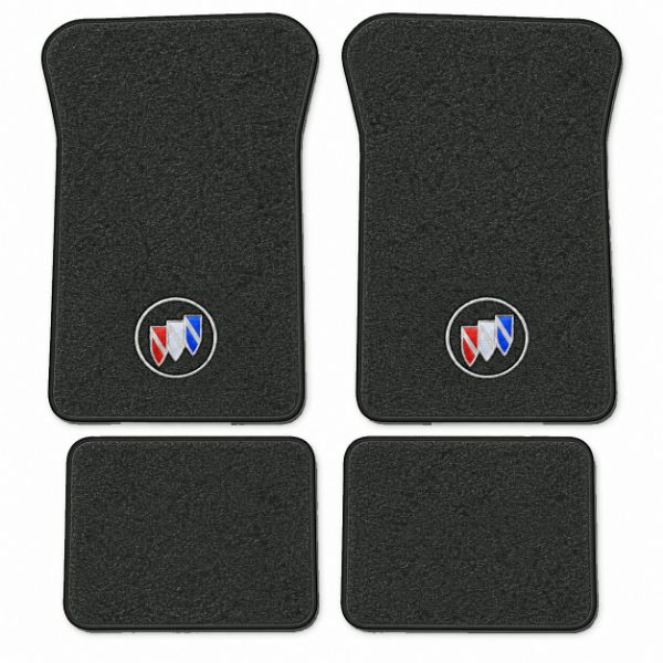Picture of 1986-1993 Buick Riviera Floor Mats, Cutpile Carpet with Embroidered Logos - 4 Piece