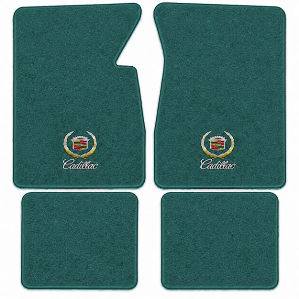 Picture of 1957-1958 Cadillac Series 60 Fleetwood Floor Mats, Loop Carpet with Embroidered Logos - 4 Piece