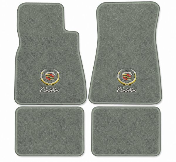 Picture of 1987-1992 Cadillac Brougham Rear Wheel Drive Floor Mats, Cutpile Carpet with Embroidered Logos - 4 Piece