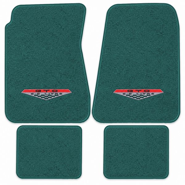 Picture of 1966-1967 Pontiac GTO Auto Floor Mats, Loop Carpet with Embroidered Logos - 4 Piece
