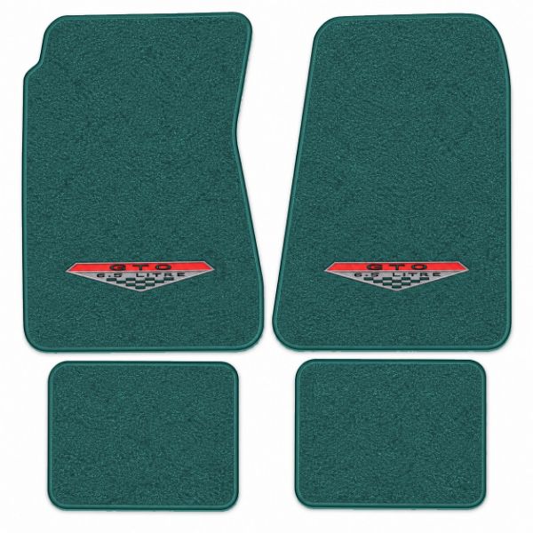 Picture of 1966-1967 Pontiac GTO 4spd Floor Mats, Loop Carpet with Embroidered Logos - 4 Piece