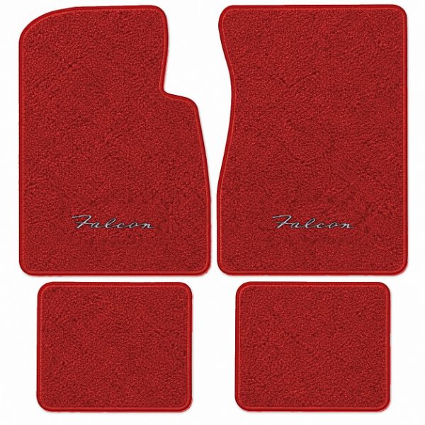 Picture of 1960-1962 Ford Falcon 2DR/4DR Floor Mats, Loop Carpet with Embroidered Logos - 4 Piece