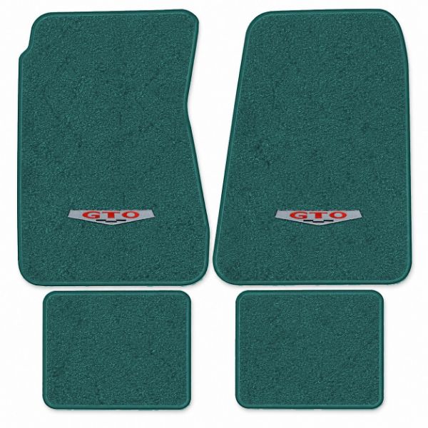 Picture of 1968-1972 Pontiac GTO Auto Floor Mats, Loop Carpet with Embroidered Logos - 4 Piece