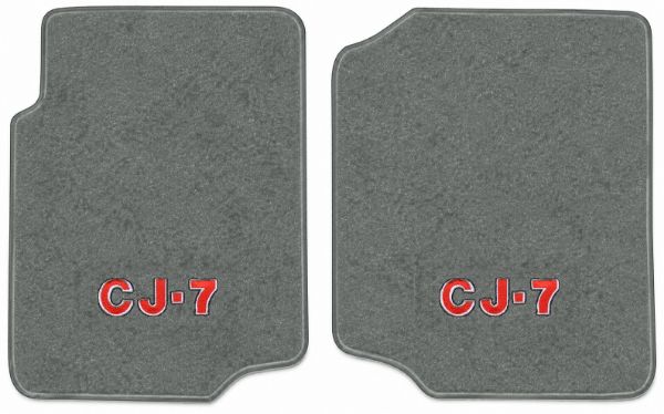 Picture of 1976-1986 Jeep CJ7 Floor Mats, Cutpile Carpet with Embroidered Logos, Front Row - 2 Piece