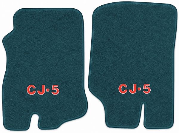 Picture of 1976-1983 Jeep CJ5 Floor Mats, Cutpile Carpet with Embroidered Logos, Front Row - 2 Piece