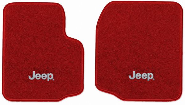 Picture of 1987-1995 Jeep Wrangler Floor Mats, Cutpile Carpet with Embroidered Logos, Front Row - 2 Piece