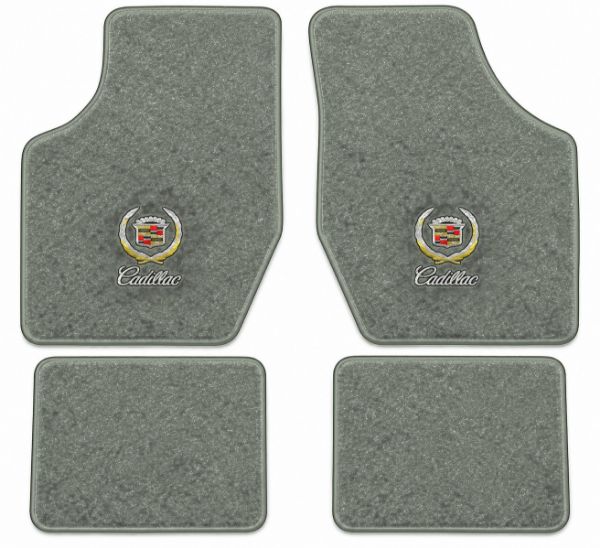 Picture of 1985-1991 Cadillac DeVille 4DR Sedan Front Wheel Drive Floor Mats, Cutpile Carpet with Embroidered Logos - 4 Piece