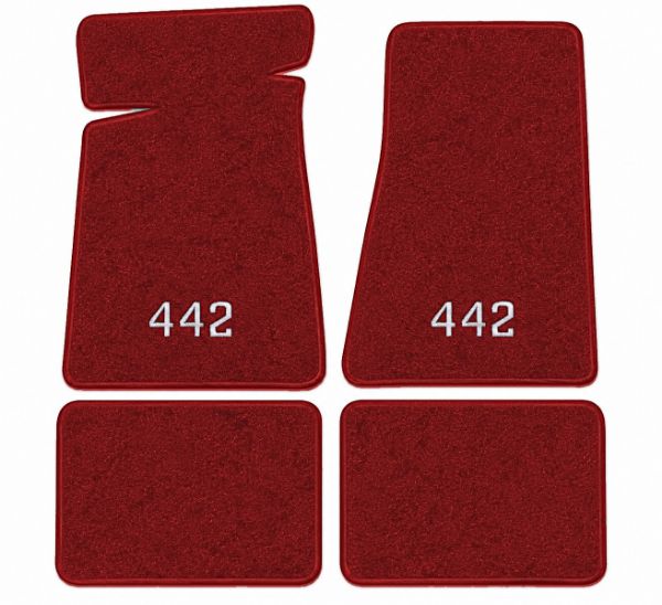 Picture of 1985-1987 Oldsmobile Cutlass Salon 442 Floor Mats, Cutpile Carpet with Embroidered Logos - 4 Piece