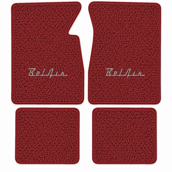 Picture of 1961-1962 Chevrolet Bel Air Floor Mats, Tuxedo Carpet with Embroidered Logos - 4 Piece